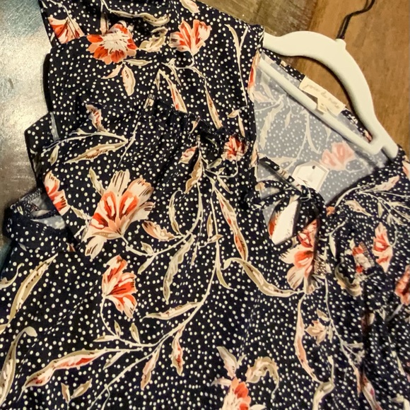 Joie de Vivre Floral Blouse - Navy and Pink - Picture 2 of 4